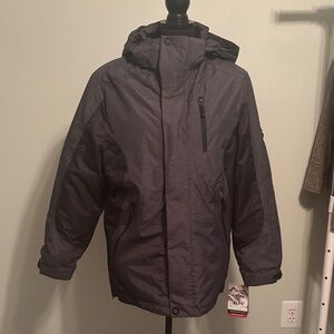 Men's SWISS ALPS Gray Hooded Snow Jacket waterproof wind proof